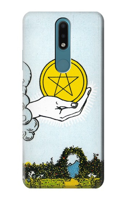 W3722 Carte de tarot Pièces de l'As des Pentacles Etui Coque Housse et Flip Housse Cuir pour Nokia 2.4