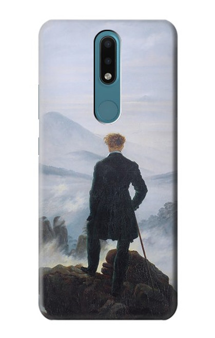 W3789 Wanderer above the Sea of Fog Etui Coque Housse et Flip Housse Cuir pour Nokia 2.4