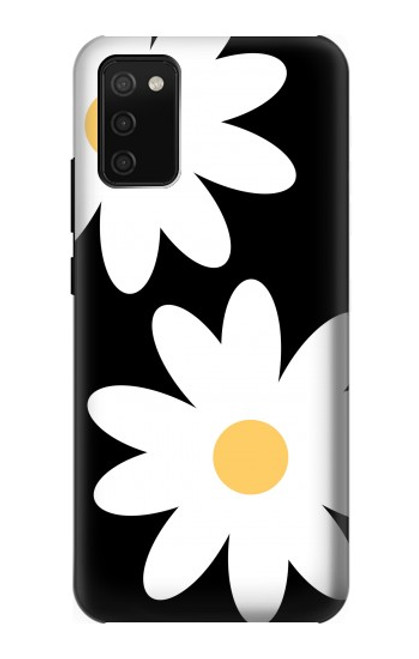 W2315 Fleurs de marguerite blanche Etui Coque Housse et Flip Housse Cuir pour Samsung Galaxy A02s, Galaxy M02s