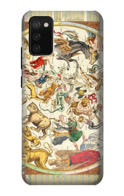 W3145 Constellation antique Carte du ciel étoilé Etui Coque Housse et Flip Housse Cuir pour Samsung Galaxy A02s, Galaxy M02s