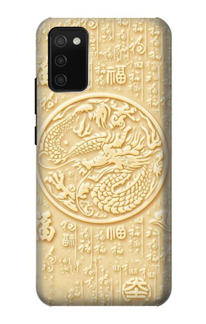 W3288 Peinture blanche du Dragon de Jade Etui Coque Housse et Flip Housse Cuir pour Samsung Galaxy A02s, Galaxy M02s