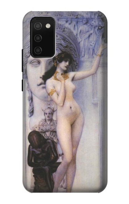 W3353 Gustav Klimt Allégorie de la sculpture Etui Coque Housse et Flip Housse Cuir pour Samsung Galaxy A02s, Galaxy M02s