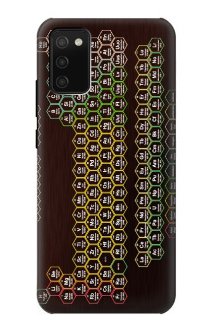 W3544 Néon Honeycomb Tableau périodique Etui Coque Housse et Flip Housse Cuir pour Samsung Galaxy A02s, Galaxy M02s