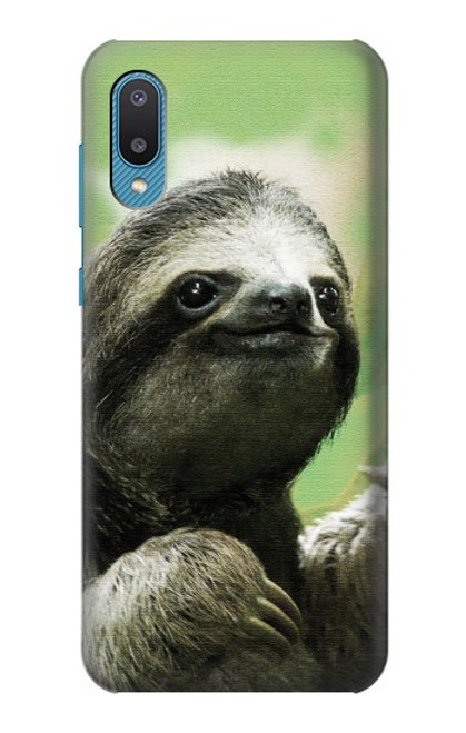 W2708 Sourire Sloth Etui Coque Housse et Flip Housse Cuir pour Samsung Galaxy A04, Galaxy A02, M02