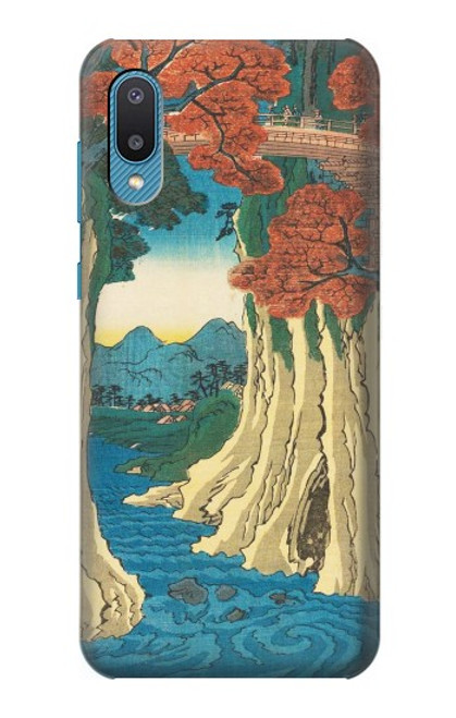 W3348 Utagawa Hiroshige Le singe Pont Etui Coque Housse et Flip Housse Cuir pour Samsung Galaxy A04, Galaxy A02, M02