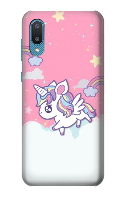 W3518 Licorne Dessin animé Etui Coque Housse et Flip Housse Cuir pour Samsung Galaxy A04, Galaxy A02, M02