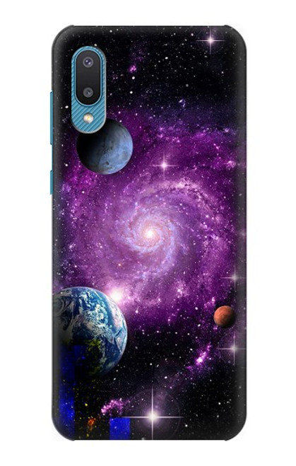 W3689 Planète spatiale Galaxy Etui Coque Housse et Flip Housse Cuir pour Samsung Galaxy A04, Galaxy A02, M02