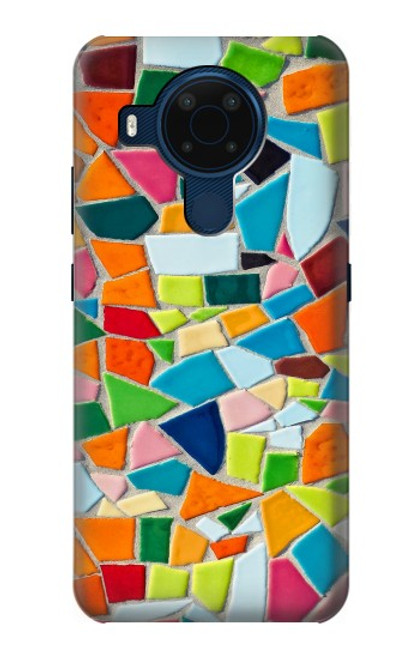 W3391 Art abstrait carreaux de mosaïque graphique Etui Coque Housse et Flip Housse Cuir pour Nokia 5.4