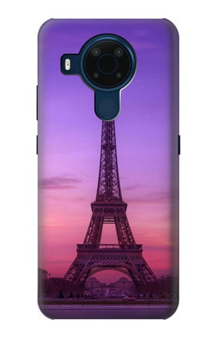 W3447 Paris Eiffel Le coucher du soleil Etui Coque Housse et Flip Housse Cuir pour Nokia 5.4