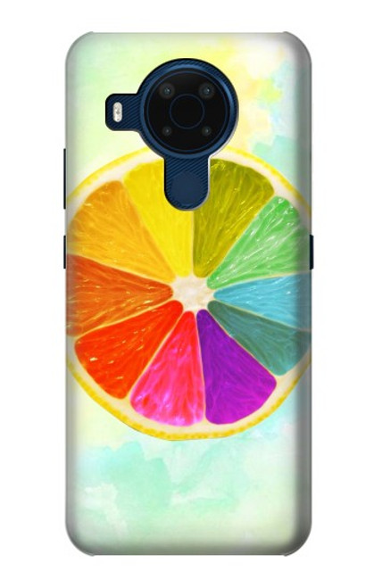 W3493 citron coloré Etui Coque Housse et Flip Housse Cuir pour Nokia 5.4