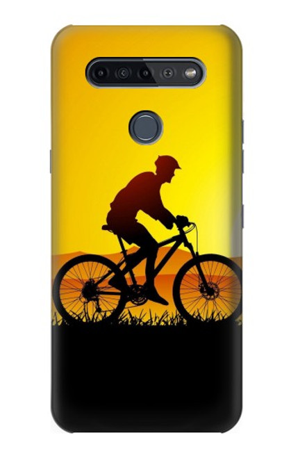 W2385 Vélo Vélo Coucher de soleil Etui Coque Housse et Flip Housse Cuir pour LG K51S