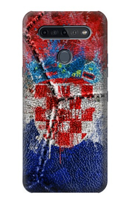 W3313 Croatie Drapeau graphique Football Millésime Etui Coque Housse et Flip Housse Cuir pour LG K51S