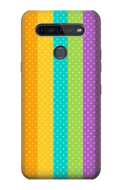 W3678 Vertical arc-en-ciel coloré Etui Coque Housse et Flip Housse Cuir pour LG K51S