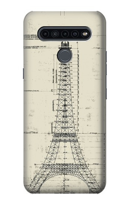 W3474 Dessin Architectural Eiffel Etui Coque Housse et Flip Housse Cuir pour LG K41S