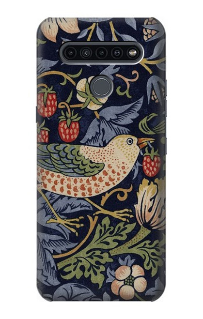 W3791 William Morris Strawberry Thief Fabric Etui Coque Housse et Flip Housse Cuir pour LG K41S