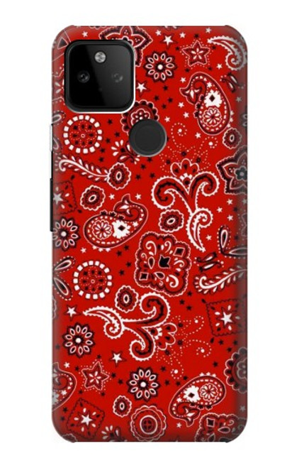 W3354 Rouge classique Bandana Etui Coque Housse et Flip Housse Cuir pour Google Pixel 5A 5G