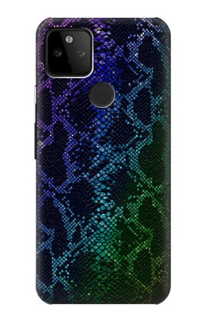 W3366 Arc en ciel Python graphique Imprimer Peau Etui Coque Housse et Flip Housse Cuir pour Google Pixel 5A 5G