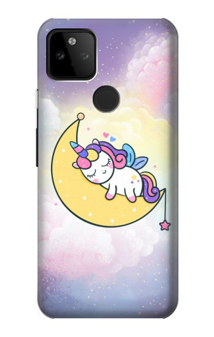 W3485 Mignon sommeil Licorne Etui Coque Housse et Flip Housse Cuir pour Google Pixel 5A 5G