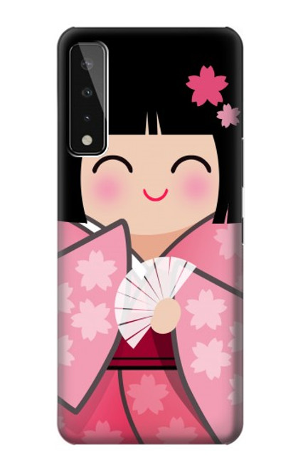 W3042 Japon fille Hina Sakura Kimono Poupée Etui Coque Housse et Flip Housse Cuir pour LG Stylo 7 4G