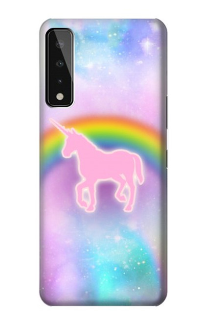 W3070 Arc en ciel pastel ciel Licorne Etui Coque Housse et Flip Housse Cuir pour LG Stylo 7 4G