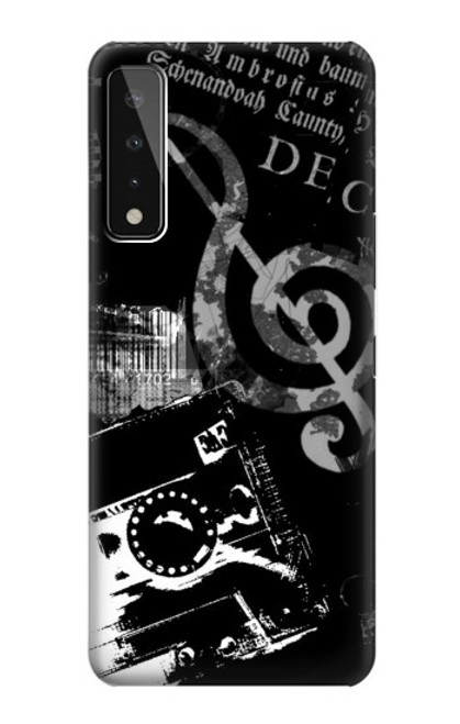 W3197 Musique Cassette note Etui Coque Housse et Flip Housse Cuir pour LG Stylo 7 4G