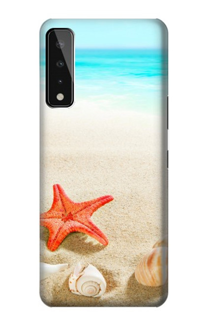 W3212 Coquilles de mer Étoile de mer Plage Etui Coque Housse et Flip Housse Cuir pour LG Stylo 7 4G