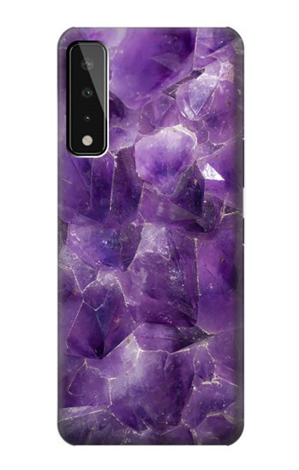 W3713 Graphique violet améthyste à quartz imprimé Etui Coque Housse et Flip Housse Cuir pour LG Stylo 7 4G