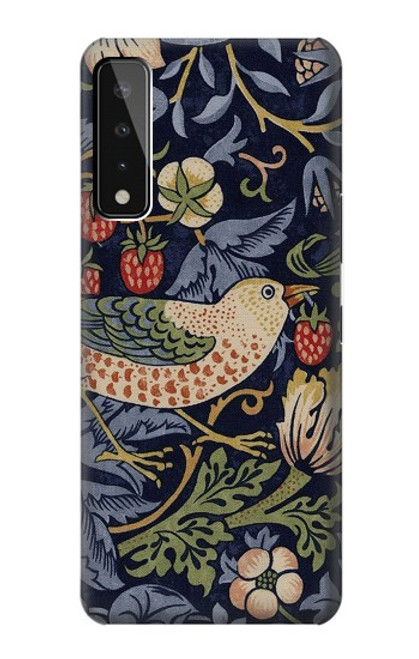 W3791 William Morris Strawberry Thief Fabric Etui Coque Housse et Flip Housse Cuir pour LG Stylo 7 4G