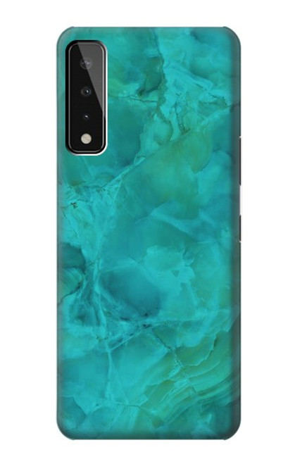 W3147 Aqua Marbre Pierre Etui Coque Housse et Flip Housse Cuir pour LG Stylo 7 5G