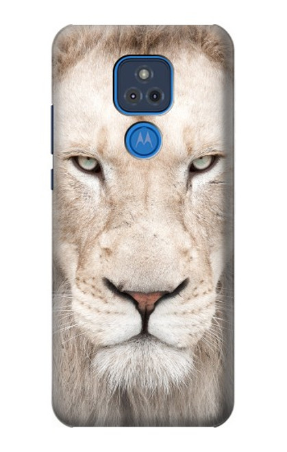 W2399 Lion Visage Etui Coque Housse et Flip Housse Cuir pour Motorola Moto G Play (2021)