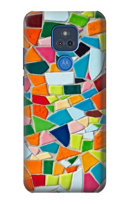 W3391 Art abstrait carreaux de mosaïque graphique Etui Coque Housse et Flip Housse Cuir pour Motorola Moto G Play (2021)
