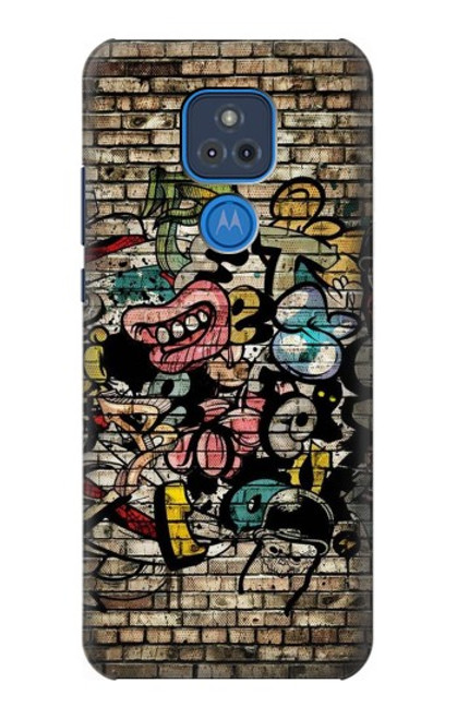 W3394 Graffiti mur Etui Coque Housse et Flip Housse Cuir pour Motorola Moto G Play (2021)