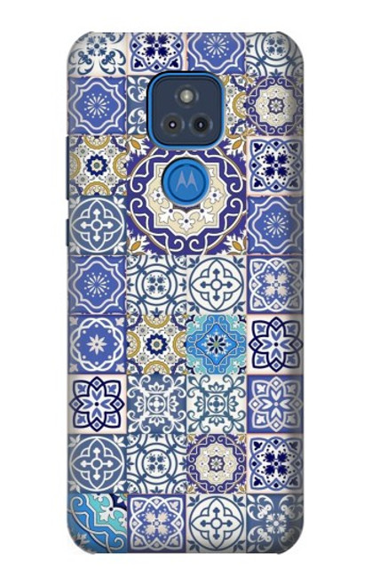 W3537 Motif marocain Mosaïque Etui Coque Housse et Flip Housse Cuir pour Motorola Moto G Play (2021)