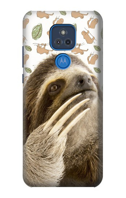 W3559 Motif Sloth Etui Coque Housse et Flip Housse Cuir pour Motorola Moto G Play (2021)