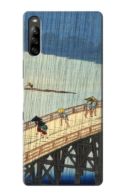 W3347 Utagawa Hiroshige douche soudaine Etui Coque Housse et Flip Housse Cuir pour Sony Xperia L5