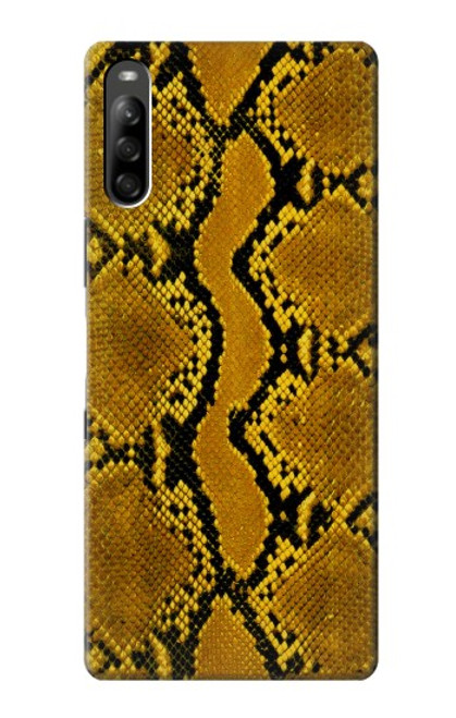 W3365 Python Imprimer Jaune graphique Peau Etui Coque Housse et Flip Housse Cuir pour Sony Xperia L5