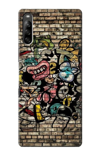 W3394 Graffiti mur Etui Coque Housse et Flip Housse Cuir pour Sony Xperia L5