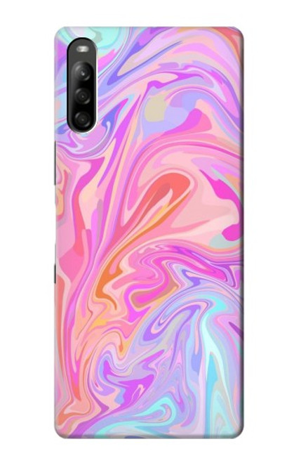 W3444 Art numérique liquide coloré Etui Coque Housse et Flip Housse Cuir pour Sony Xperia L5