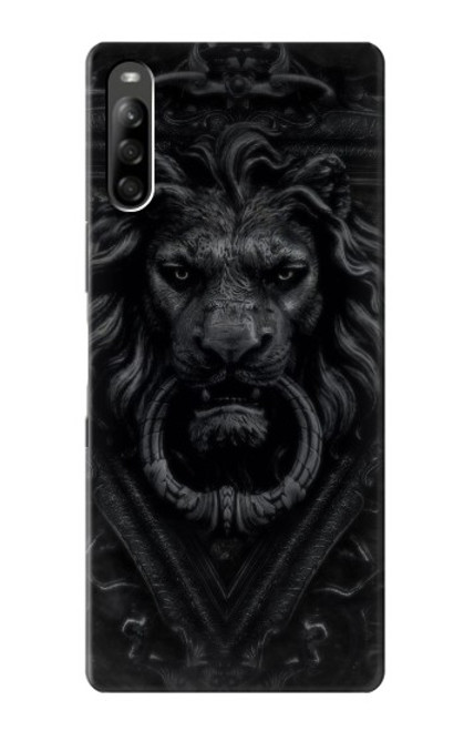 W3619 Lion noir gothique Etui Coque Housse et Flip Housse Cuir pour Sony Xperia L5