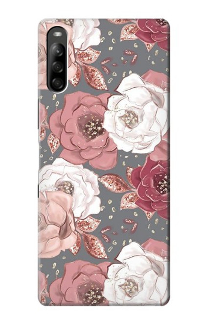W3716 Motif floral rose Etui Coque Housse et Flip Housse Cuir pour Sony Xperia L5