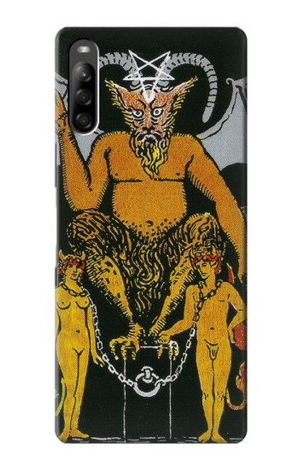 W3740 Carte de tarot le diable Etui Coque Housse et Flip Housse Cuir pour Sony Xperia L5