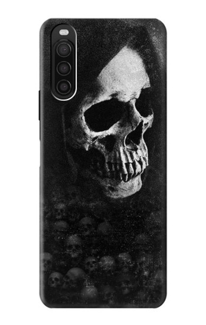 W3333 Crâne mort Faucheuse Etui Coque Housse et Flip Housse Cuir pour Sony Xperia 10 III