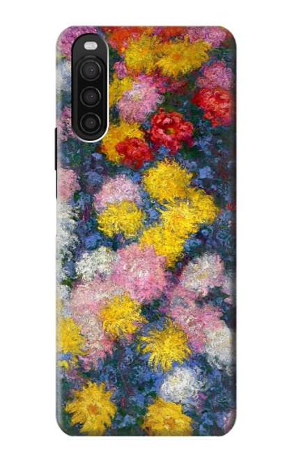 W3342 Claude Monet Chrysanthèmes Etui Coque Housse et Flip Housse Cuir pour Sony Xperia 10 III