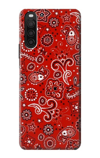 W3354 Rouge classique Bandana Etui Coque Housse et Flip Housse Cuir pour Sony Xperia 10 III