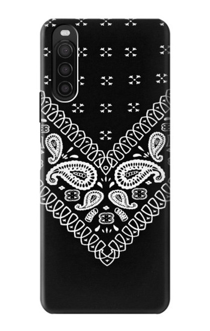 W3363 Motif Bandana Noir Etui Coque Housse et Flip Housse Cuir pour Sony Xperia 10 III