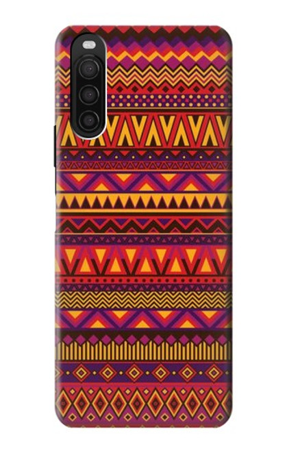 W3404 Aztèques Motif Etui Coque Housse et Flip Housse Cuir pour Sony Xperia 10 III