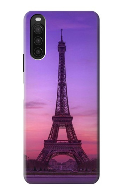 W3447 Paris Eiffel Le coucher du soleil Etui Coque Housse et Flip Housse Cuir pour Sony Xperia 10 III