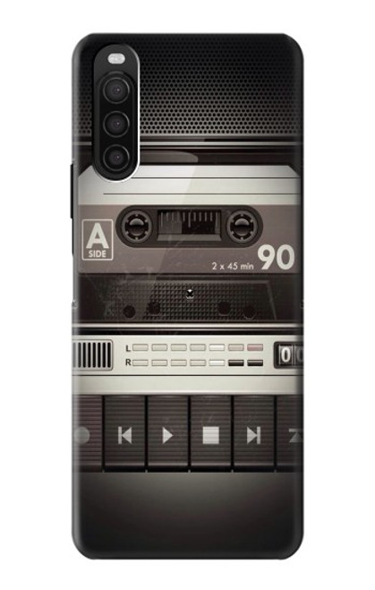 W3501 Lecteur cassette millésimé Etui Coque Housse et Flip Housse Cuir pour Sony Xperia 10 III