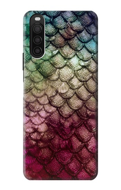 W3539 Sirène écailles de poisson Etui Coque Housse et Flip Housse Cuir pour Sony Xperia 10 III