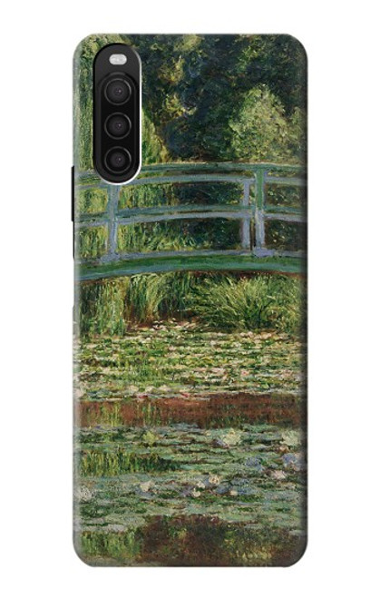 W3674 Claude Monet La passerelle japonaise et la piscine de nénuphars Etui Coque Housse et Flip Housse Cuir pour Sony Xperia 10 III